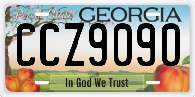GA license plate CCZ9090