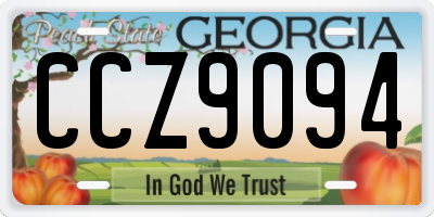 GA license plate CCZ9094