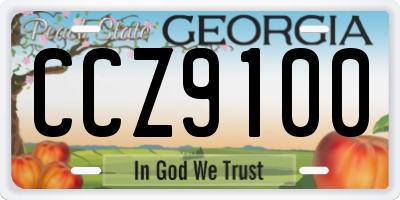 GA license plate CCZ9100