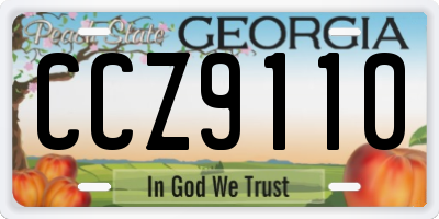 GA license plate CCZ9110