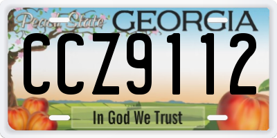 GA license plate CCZ9112