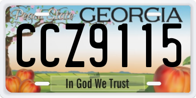 GA license plate CCZ9115