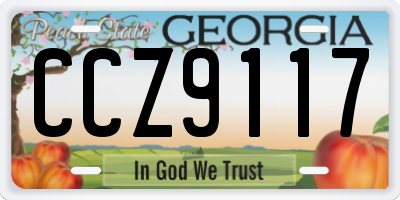 GA license plate CCZ9117