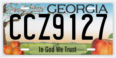 GA license plate CCZ9127