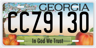 GA license plate CCZ9130