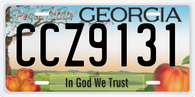 GA license plate CCZ9131