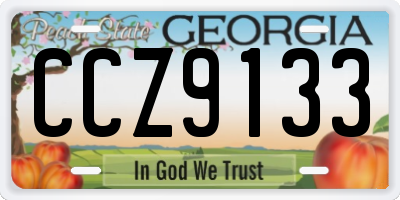 GA license plate CCZ9133