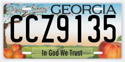 GA license plate CCZ9135