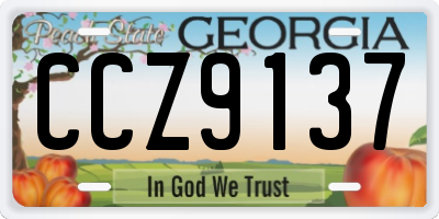 GA license plate CCZ9137