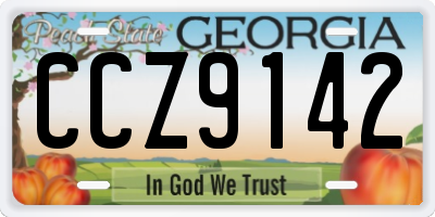 GA license plate CCZ9142