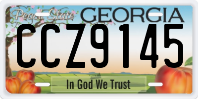 GA license plate CCZ9145