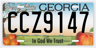 GA license plate CCZ9147