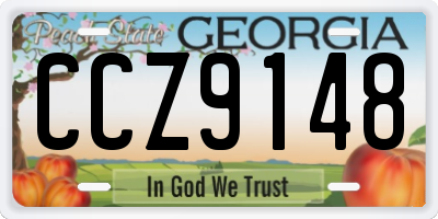 GA license plate CCZ9148