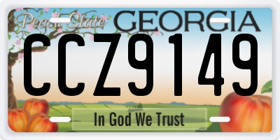GA license plate CCZ9149