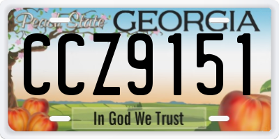 GA license plate CCZ9151