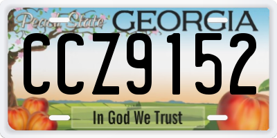 GA license plate CCZ9152