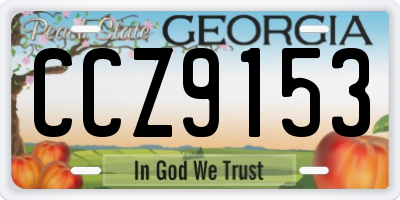 GA license plate CCZ9153