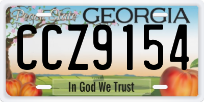 GA license plate CCZ9154