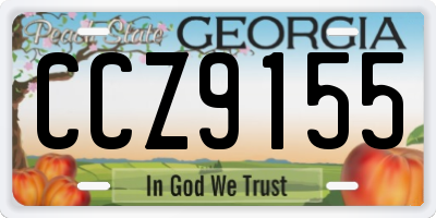GA license plate CCZ9155