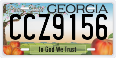 GA license plate CCZ9156