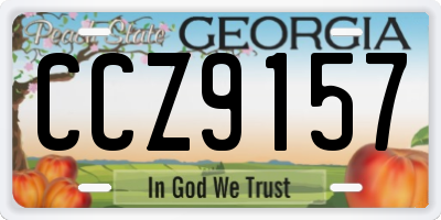 GA license plate CCZ9157