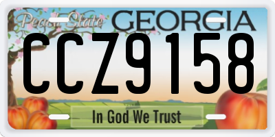 GA license plate CCZ9158