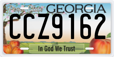 GA license plate CCZ9162