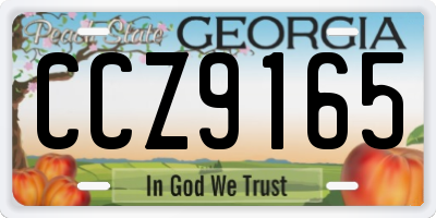 GA license plate CCZ9165