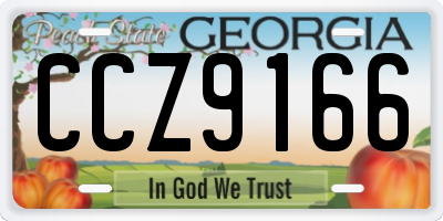 GA license plate CCZ9166