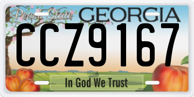GA license plate CCZ9167