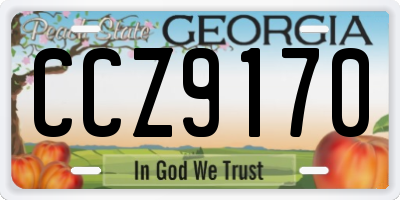 GA license plate CCZ9170