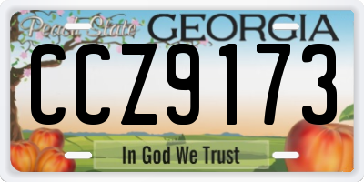 GA license plate CCZ9173