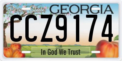 GA license plate CCZ9174
