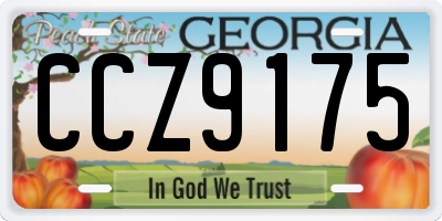 GA license plate CCZ9175