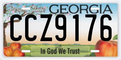 GA license plate CCZ9176