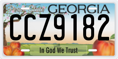 GA license plate CCZ9182