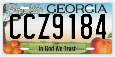GA license plate CCZ9184