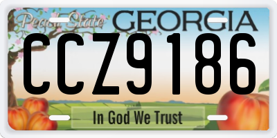 GA license plate CCZ9186