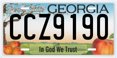 GA license plate CCZ9190