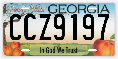 GA license plate CCZ9197