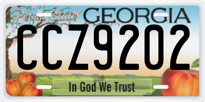 GA license plate CCZ9202