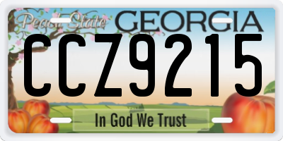 GA license plate CCZ9215