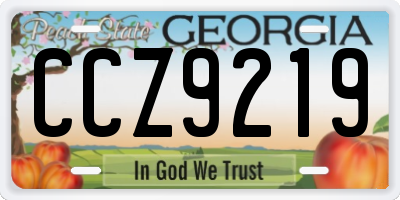 GA license plate CCZ9219