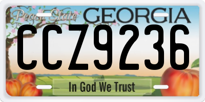 GA license plate CCZ9236