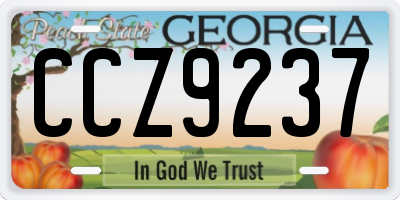 GA license plate CCZ9237
