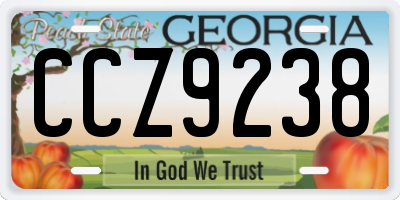 GA license plate CCZ9238