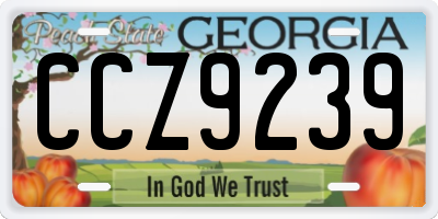 GA license plate CCZ9239