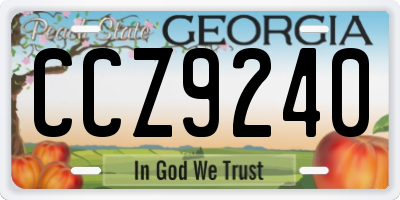 GA license plate CCZ9240