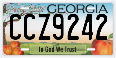 GA license plate CCZ9242