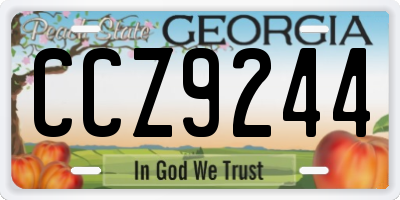 GA license plate CCZ9244